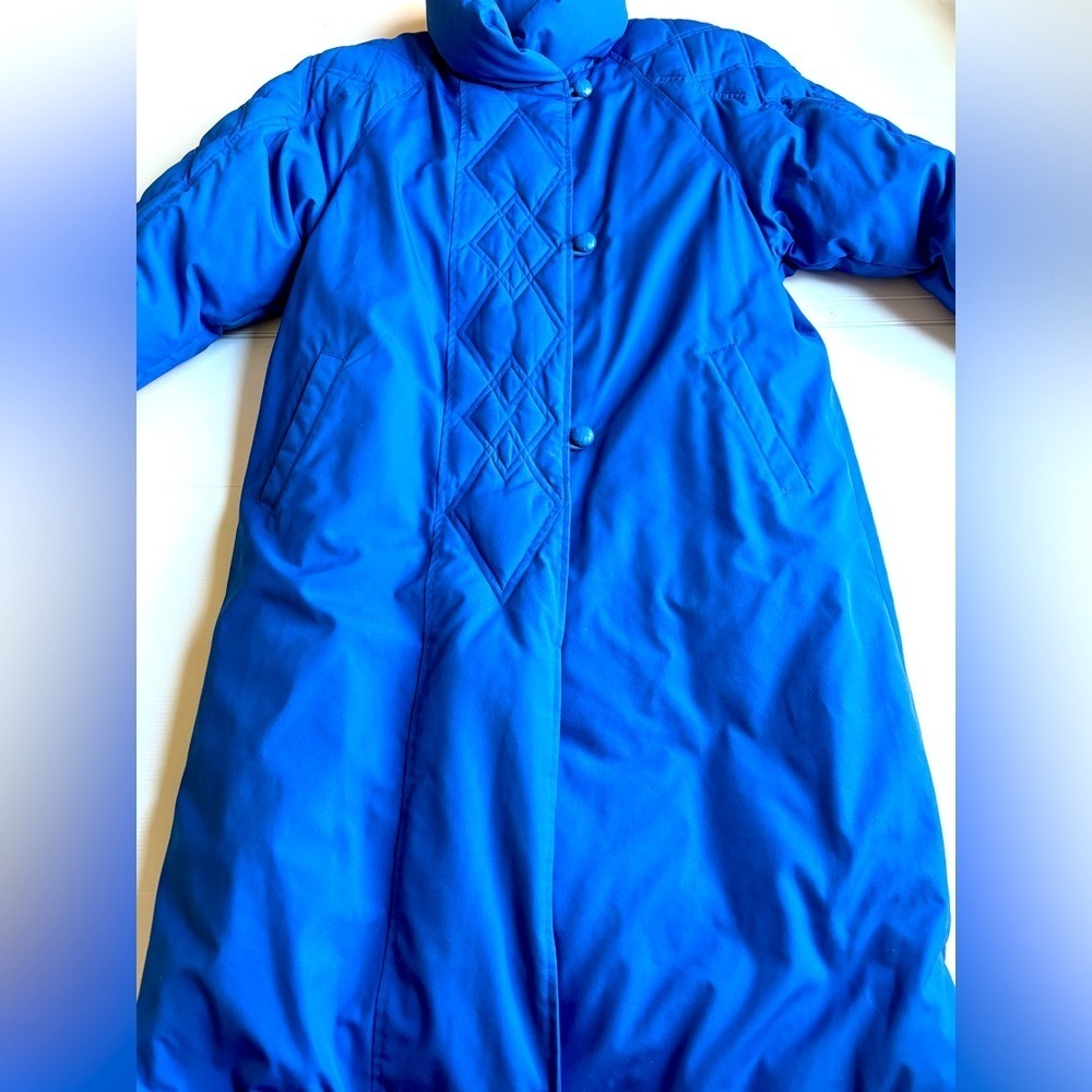 Vintage Cleo Blue Long Puffer Coat Jacket